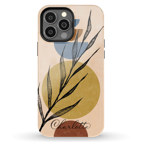 Abstract Flowers Custom Name iPhone Case